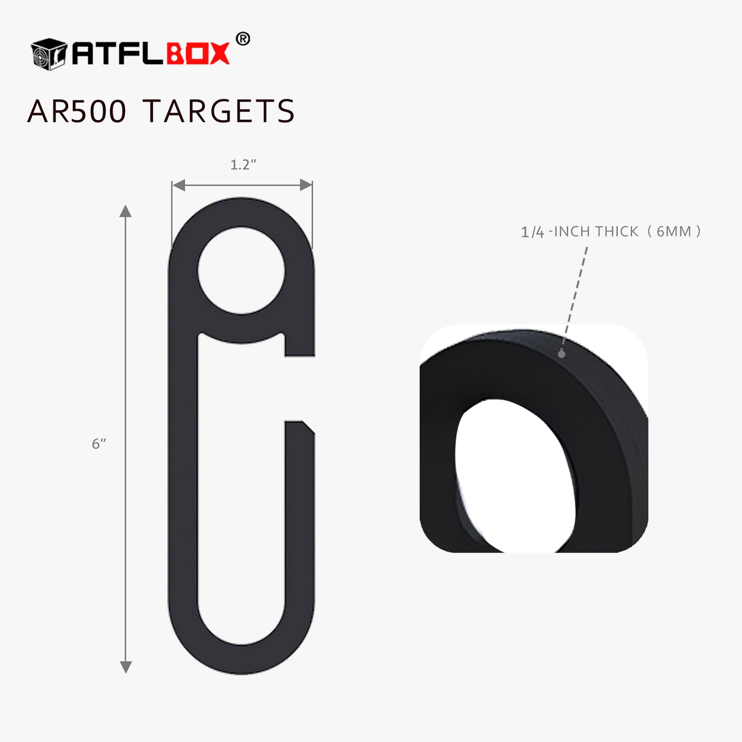 ATFLBOX 6 x AR500 Target Hooks