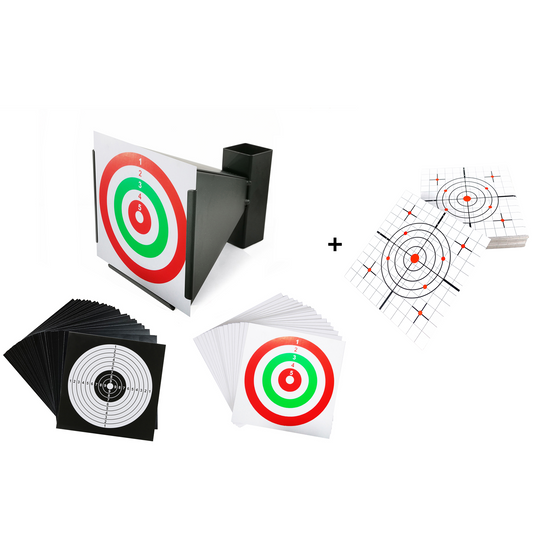 Atflbox BB Gun Trap with 50pcs Paper Target Bullet Catcher Shooting Target and 100PCS Red dot