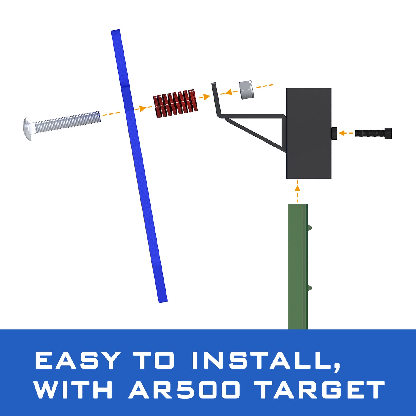 Atflbox AR500 10x16 inch Steel Target for Shooting, 1/2 inch Thick Metal Target with T-Post Target Hanger, High Caliber Torso Silhouette Metal Target for Precision Shooting