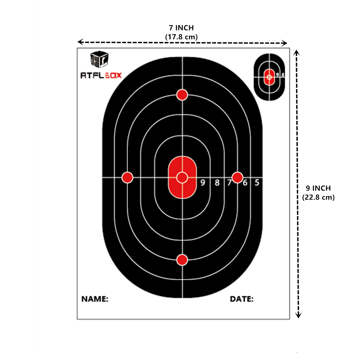7 Point Paper Target Atflbox 100PCS 7 x 9 Inch BB Gun Paper Target For Target Trap, Suitabl ...