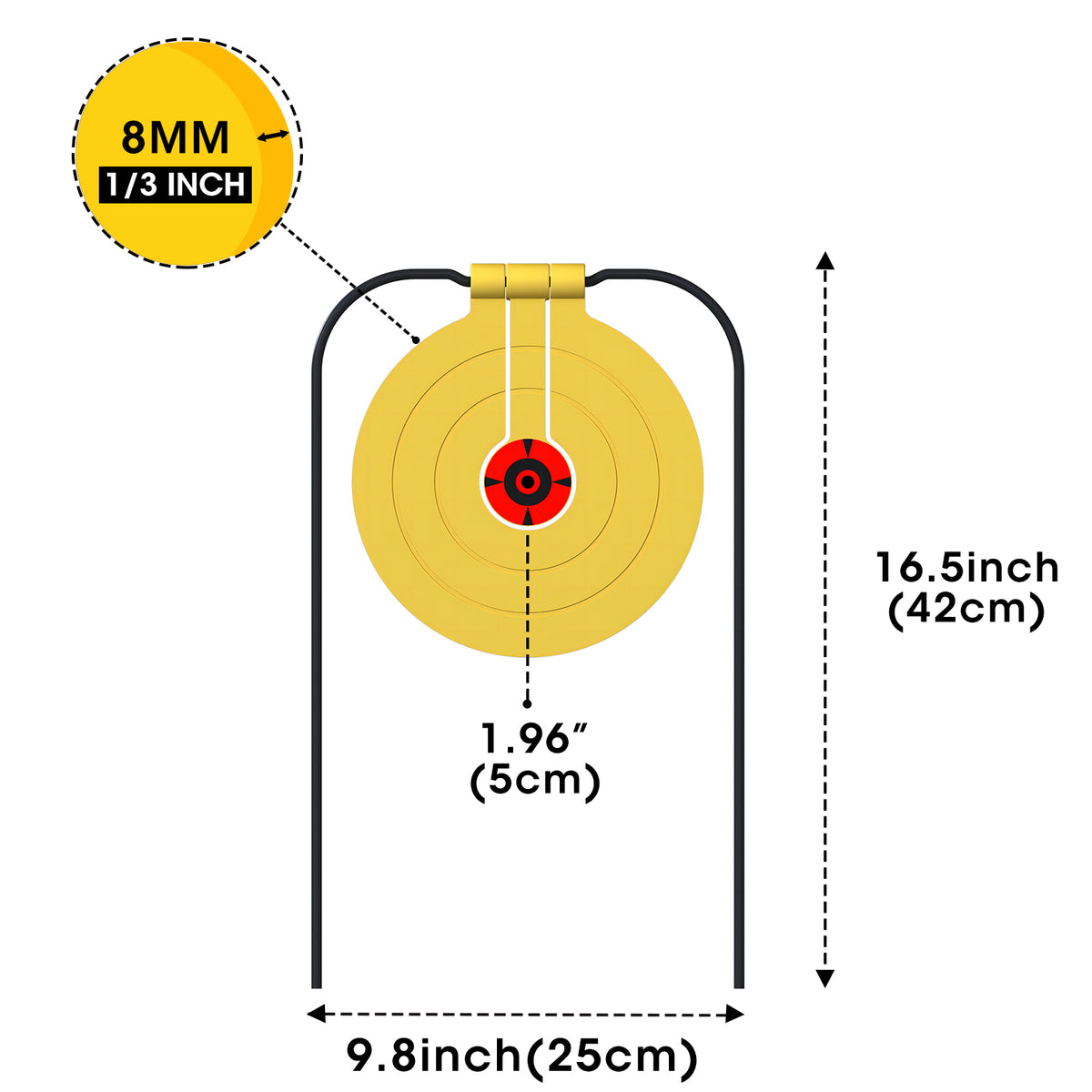 Self Resseting Target ATFLBOX Two in One Self-Healing Resetting Target, 8 Inch Gong High Cal