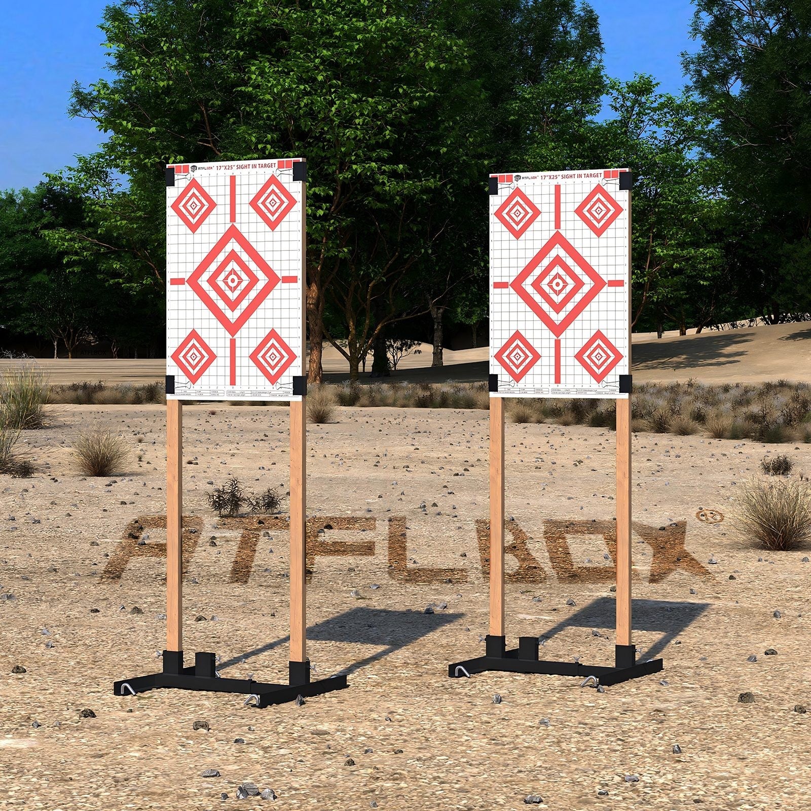 ATFLBOX Shooting Target Stand with 10pcs 17x25 Inch Sight in Paper Tar