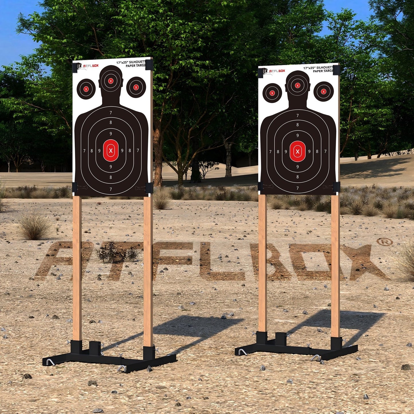 ATFLBOX 50Pcs Silhouette Paper Target For The Range, 17X25 inch Target Paper For Indoor and Outdoor Use, Suitable for Handguns, Pistols, Rifles, Airguns, Pellet Gun, BB Guns