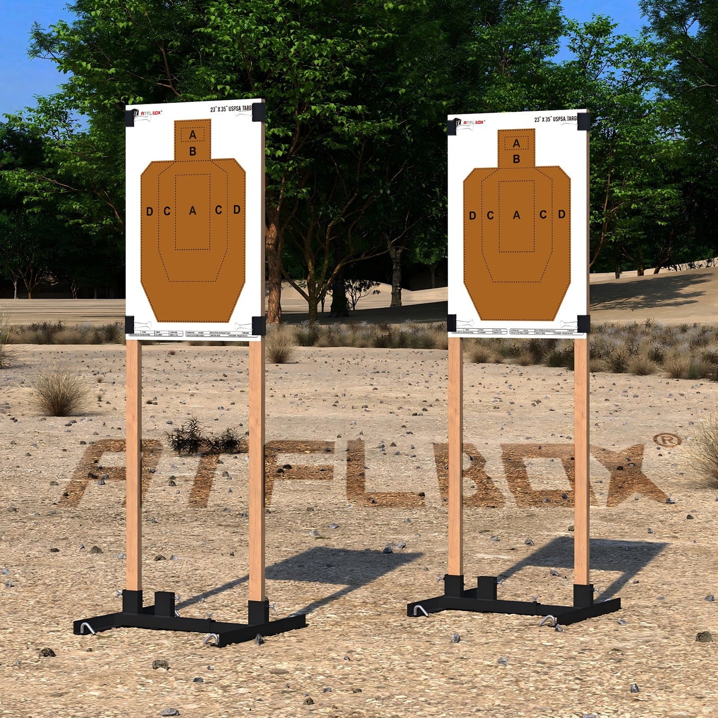 ATFLBOX 23" x 35" IPSC/USPSA Practice Paper Shooting Targets, Competition Torso Target, Paper Silhouette Shooting Target, Suitable for Pistol, Rifle, Handgun, shotgun shooting range training