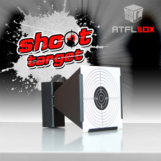 Atflbox 6.7 Inch BB Gun Trap with 20pcs Paper Target Bullet Catcher Shooting Target for Airsoft, Pellet, Rifle