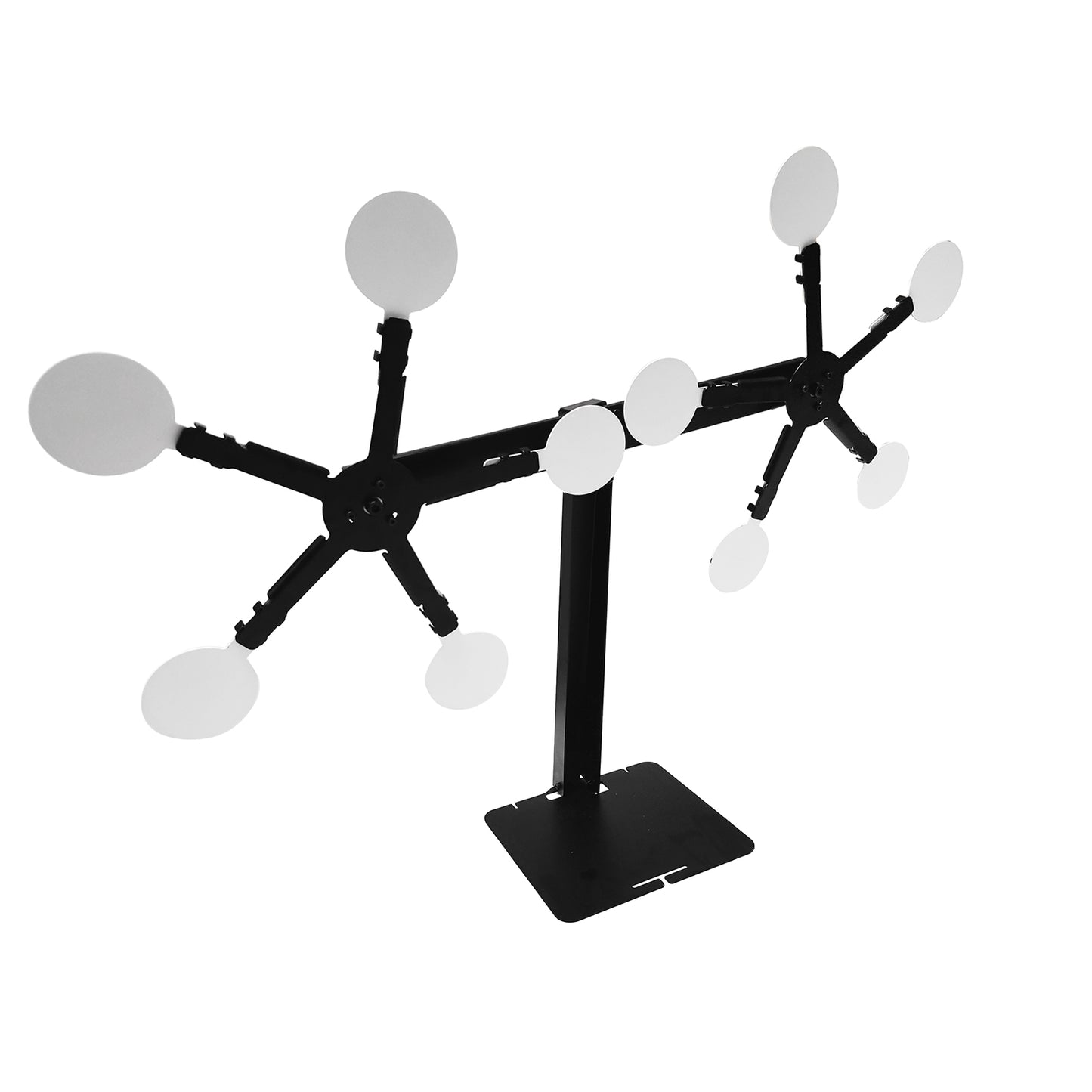ATFLBOX Resetting and Rotate The Metal Shooting Target Stand with 10 Steel Plates for Pistol Airsoft BB Guns (Double Star Plus)