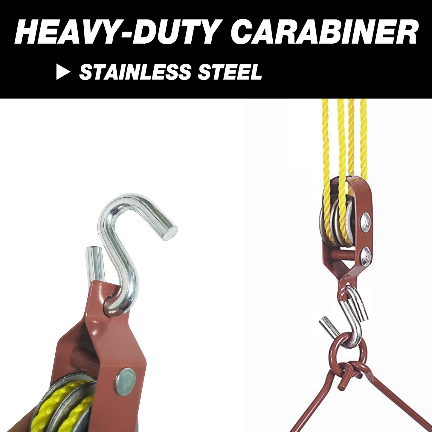 Atflbox Game Hoist Gambrel System and Dual Pulley Hoist Lift System, H