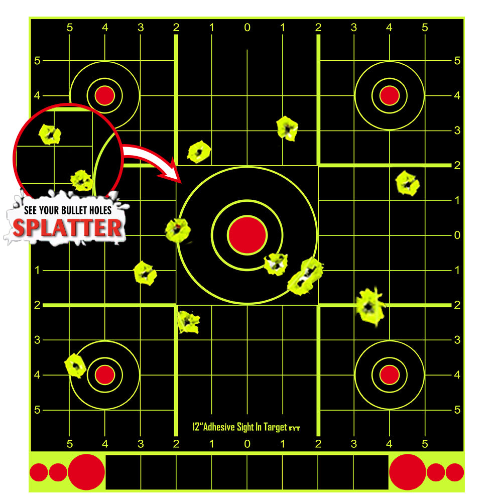 ATFLBOX 25pcs 12" x 13" Splatter Paper Shooting Targetand Adhesive Target, Rective Shooting Targets for Pellet gun Rifle