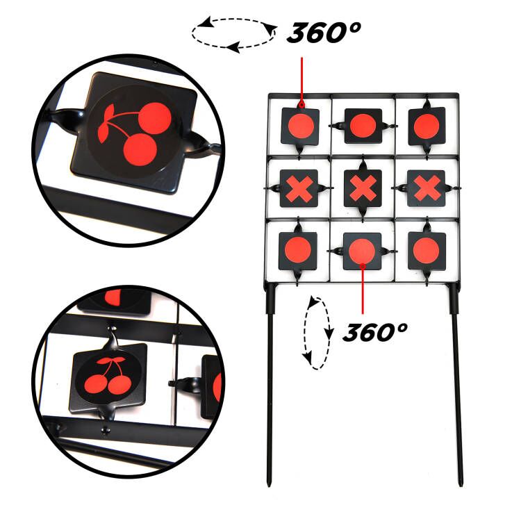 Atflbox Spinning Airsoft Target, Two Styles of Sticker Resetting Target for BB Gun Pellet