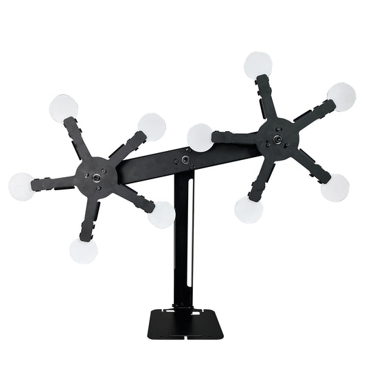 Atflbox Rotating Metal Dynamic Shooting Target Stand with 10 Steel Plates for Pistol Airsoft BB Gun ( Double Star)