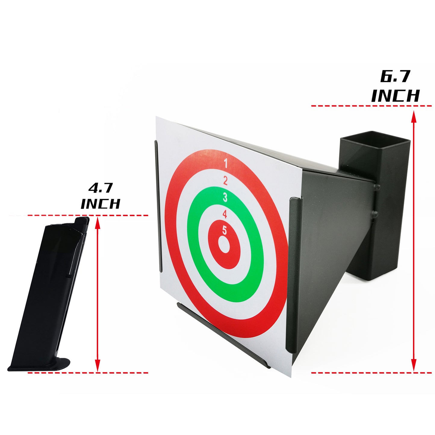Atflbox 6.7 Inch BB Gun Trap with 20pcs Paper Target Bullet Catcher Shooting Target for Airsoft, Pellet, Rifle