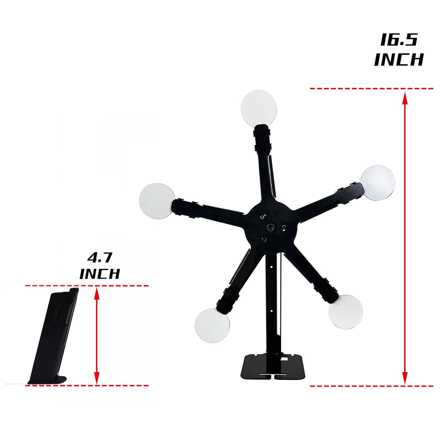 Atflbox Resetting and Rotate The Metal Shooting Target Stand with 5 Steel Plates for Pistol Airsoft BB Guns (Star)